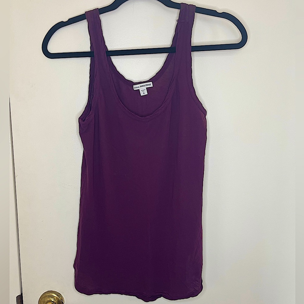 James Perse Rib Tank Top Plum Purple | Size 0 | Worn 2x